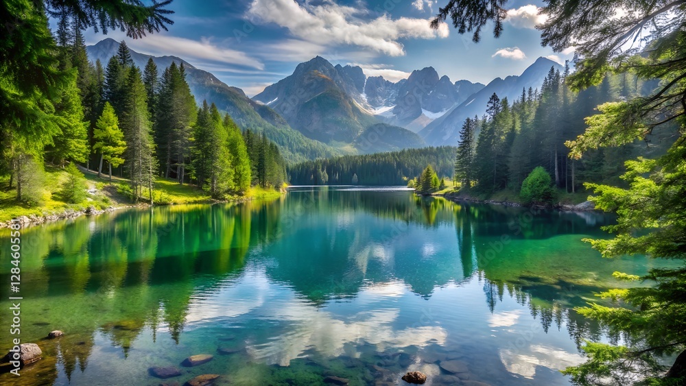 Fototapeta premium mountain lake in the mountains