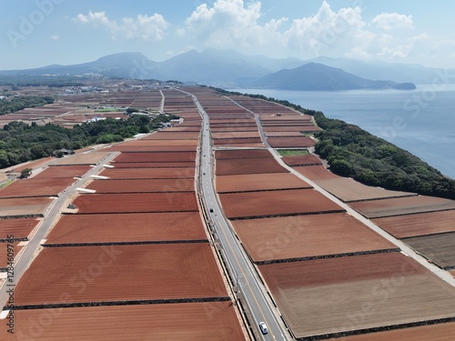 Expansive Farmland in Unzen, Nagasaki | Aerial Drone Footage photo