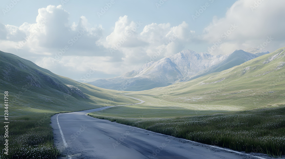 Fototapeta premium Majestic Gran Sasso Mountain Range in Campo Imperatore, Italy