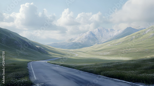 Majestic Gran Sasso Mountain Range in Campo Imperatore, Italy