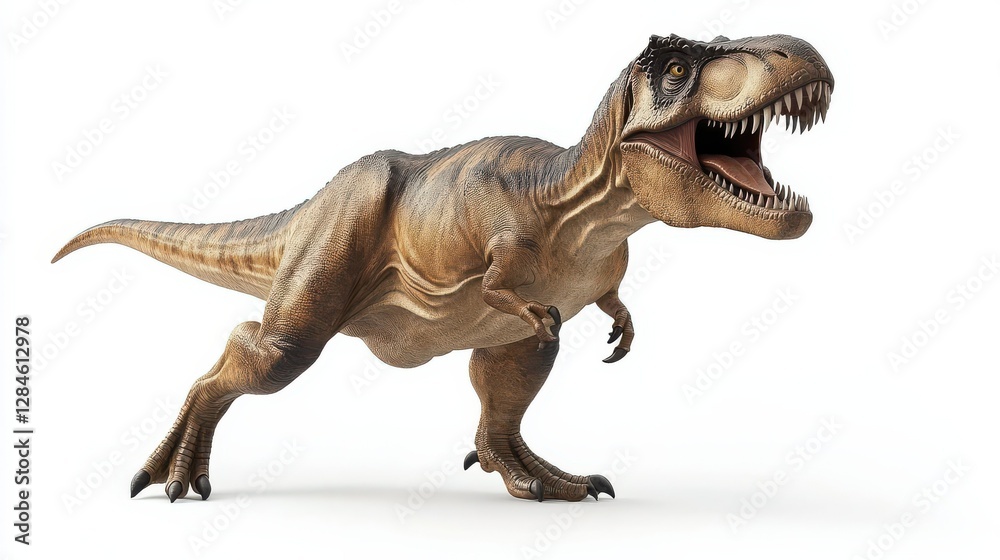 Roaring tyrannosaurus rex against white background Roaring tyrannosaurus rex against white background