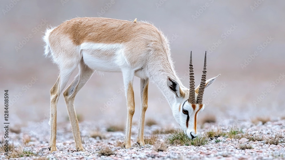 Obraz premium Pronged Antelope Grazing in Desert