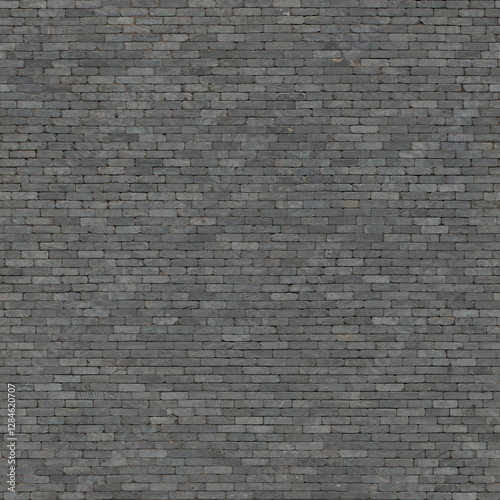Seamless stone texture of gray basalt brick pavers