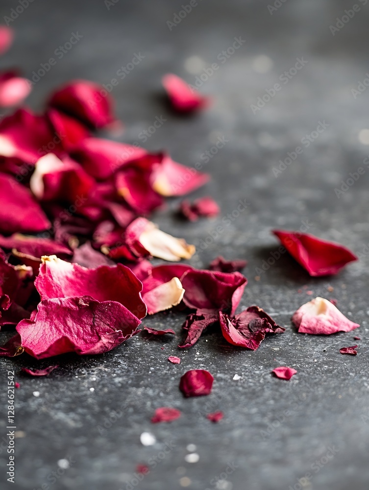 Delicate Rose Petals Spread Across a Textured Surface with Rich Colors and Soft Details : Generative AI Delicate Rose Petals Spread Across a Textured Surface with Rich Colors and Soft Details : Generative AI
