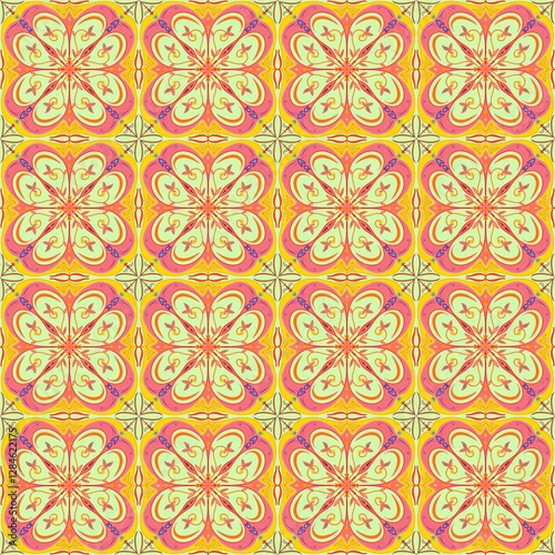 Pattern with flowers and old design 
