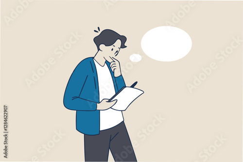Note taking or minutes of meeting, conclusion or summary, education lecture or write important information concept, confidence businessman taking note in the meeting while listen to others information