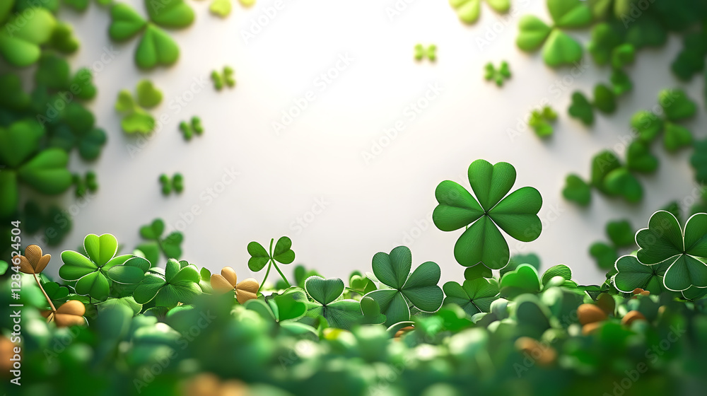 Fototapeta premium St Patrick day background, clover set
