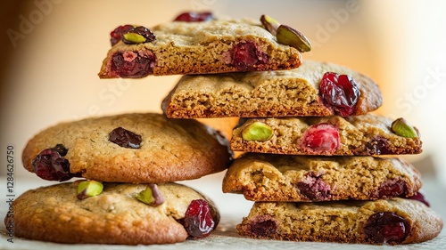 Luxury Crispy Cookies with Cranberries and Pistachios