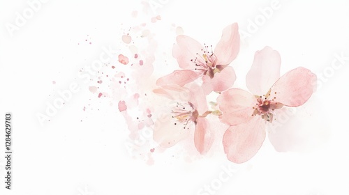 Delicate peach blossoms create a soft pink watercolor masterpiece celebrating spring's arrival in a tranquil garden