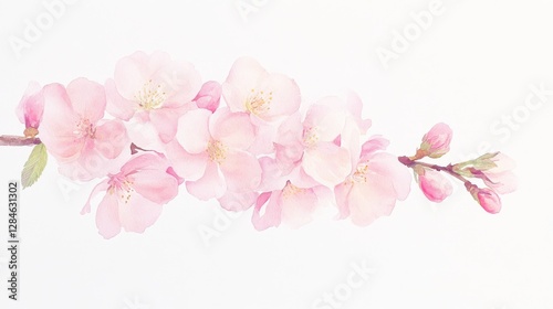 Delicate peach blossoms bloom in soft pink hues, capturing the essence of spring’s gentle embrace and botanical beauty