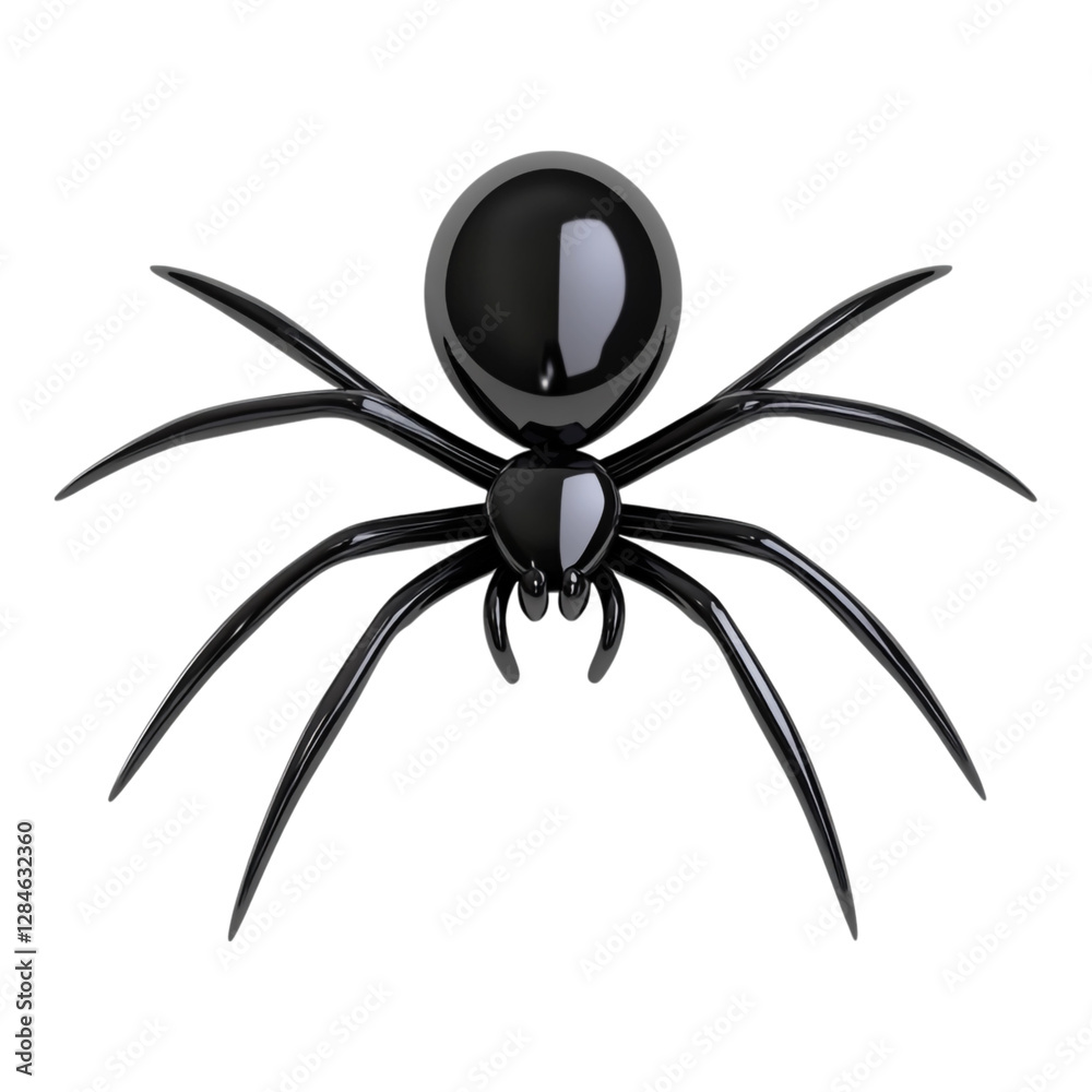 3D Cartoon Black Widow Spider on a Web - Ideal for Educational Material and Halloween Promotions 3D Cartoon Black Widow Spider on a Web - Ideal for Educational Material and Halloween Promotions