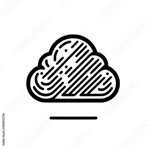 Stylized cloud icon, artistic representation of a cloud