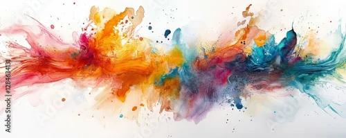 Panel kuchenny z motywem Vibrant abstract watercolor art with dynamic multicolor splash