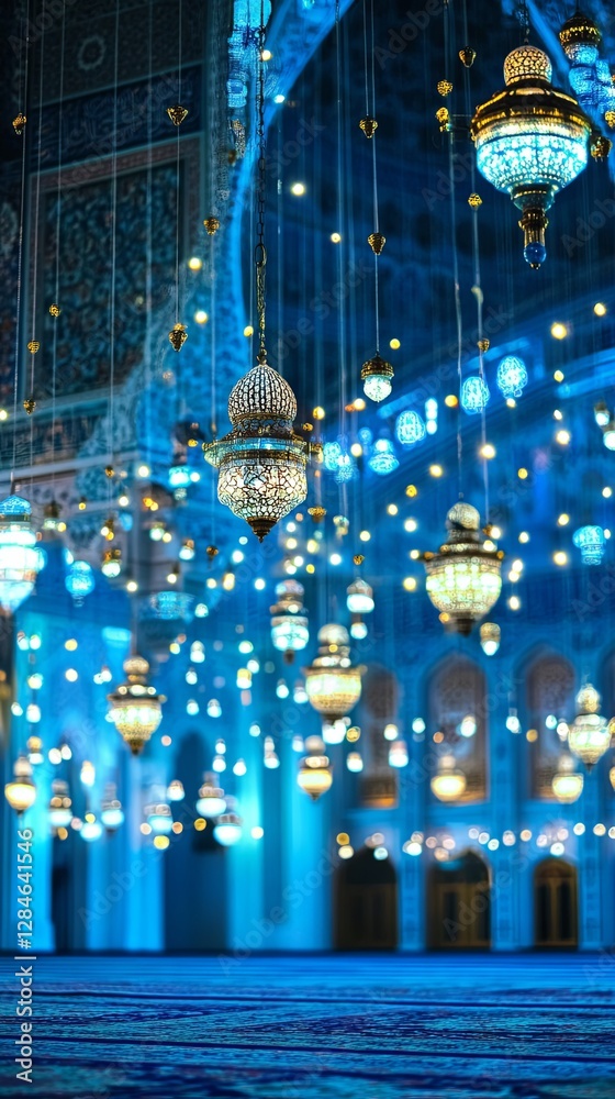 Obraz premium Ornate Lanterns Illuminating a Majestic Mosque