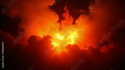 Fiery Explosion in Night Sky