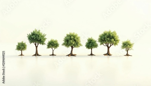 Minimalist Trees on Light Background