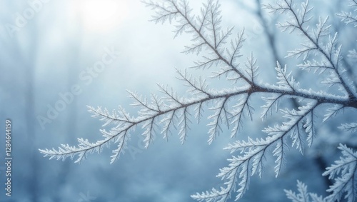 Frosty branches in a winter scene.