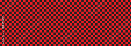 Red and white chess pattern. Checkerboard seamless vector illustration. Abstract checkered checkerboard for game. Grid geometric rectangle shape. Race flag. Retro mosaic floor.