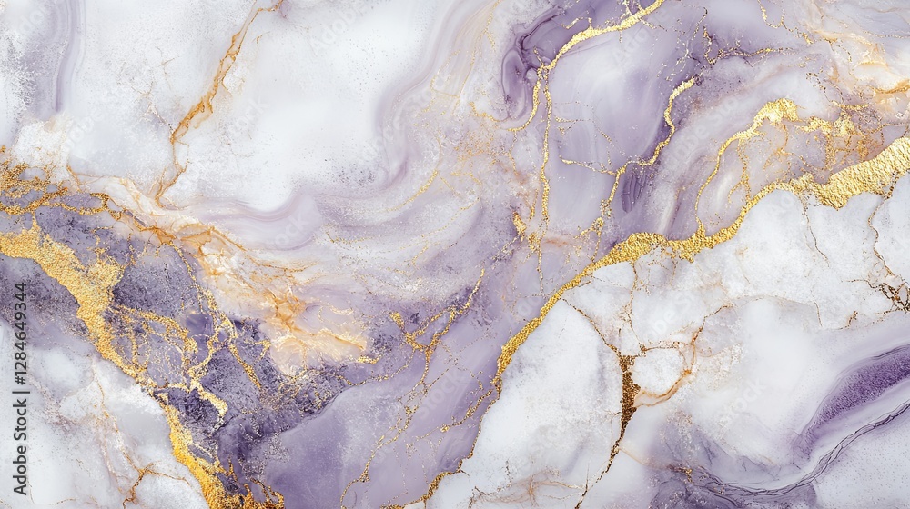 Naklejka premium Luxury Purple Marble Texture with Alcohol Ink Effect