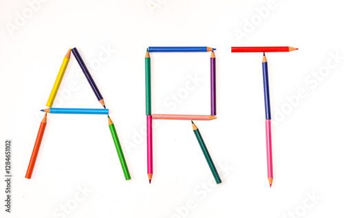 Colored Pencils spelling out the word 