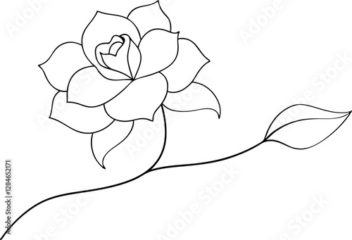 Simple Gardenia Line Art | Botanical Vector Design