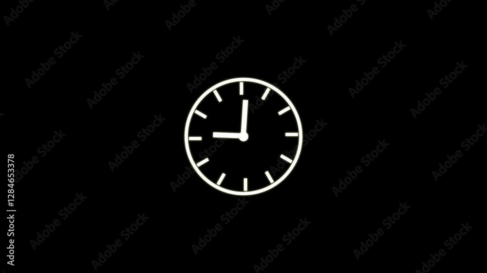 Animation of a clock icon counting 24 hours a day. Fast-speed time. Animation of a clock timer rotating on a black screen background. 4K video Animation of a clock icon counting 24 hours a day. Fast-speed time. Animation of a clock timer rotating on a black screen background. 4K video