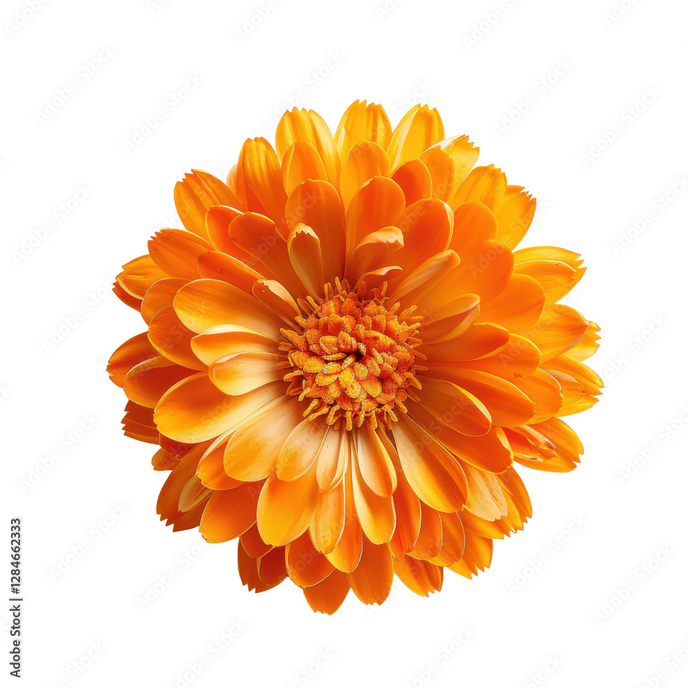 Bright orange flower with vibrant petals and detailed center, symbolizing joy and warmth. Perfect for floral arrangements or nature themed designs Bright orange flower with vibrant petals and detailed center, symbolizing joy and warmth. Perfect for floral arrangements or nature themed designs
