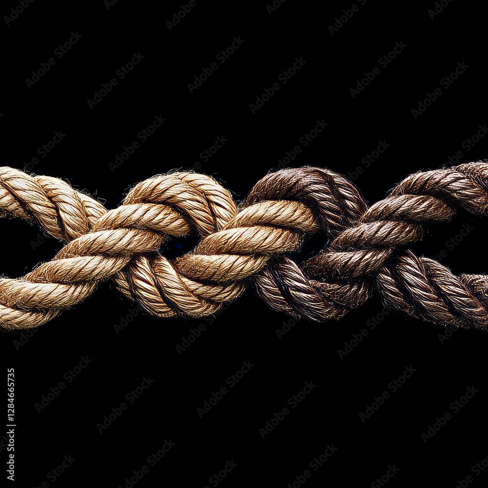 rope knot isolated on the black background. 3d illustration. rope knot isolated on the black background. 3d illustration.