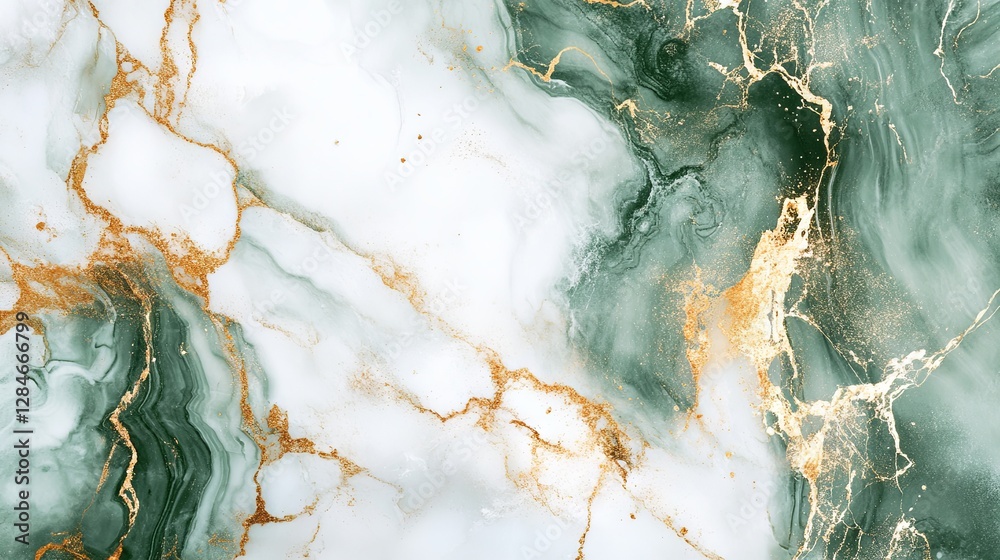 Elegant Green Marble Background with White and Gold Highlights Elegant Green Marble Background with White and Gold Highlights