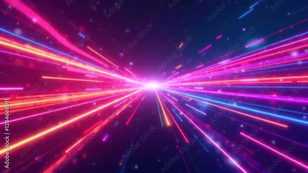 Obraz premium 3d render, abstract background with colorful spectrum. Bright neon rays and glowing line