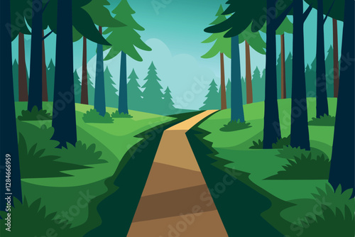 Discover Tranquility on a Forest Trail Surrounded by Majestic Trees