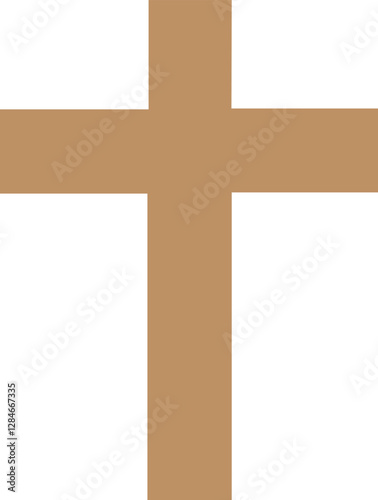 wooden cross on a white background Golden or wooden christian cross isolated on a white background. A symbol of the love of Jesus. God vector illustration. Catholic symbol flat vector, gold cross. 