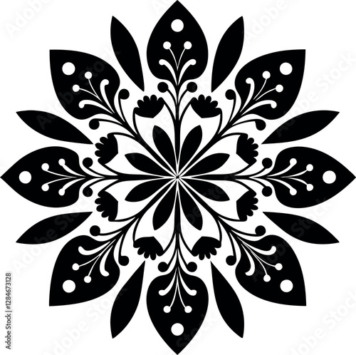 Folk-Inspired Floral Block Print | Balkan Vector Design