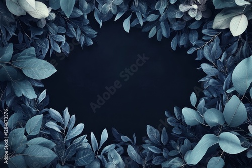 Beautiful Arrangement of Various Leaves on a Dark Background Creating a Unique Pattern for Natural Decor or Design Concepts