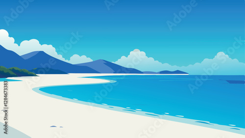 Tropical Bliss. Stunning Beach with White Sand & Clear Waters