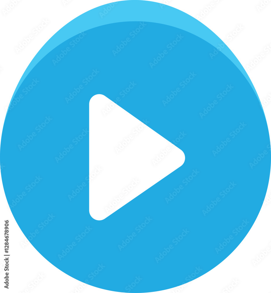 blue play button symbolizing video start or media playback. Icon blue play button symbolizing video start or media playback. Icon