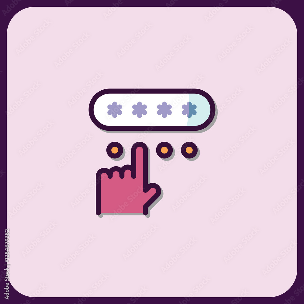Abstract Illustration of Password Input and Finger Interaction Abstract Illustration of Password Input and Finger Interaction