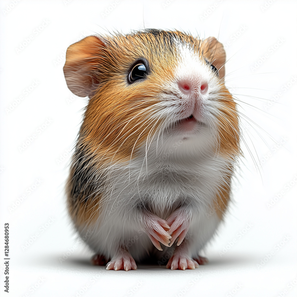 Tiny Guinea Pig Isolated on White Background Tiny Guinea Pig Isolated on White Background