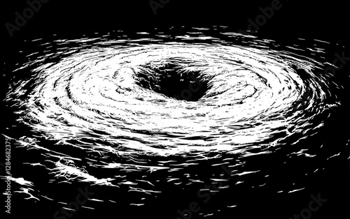 Abstract Whirlwind Vortex in Black and White