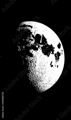 Detailed Close-up of the Moon's Surface