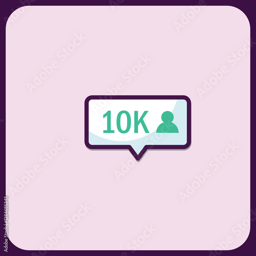10K Followers Social Media Notification Icon