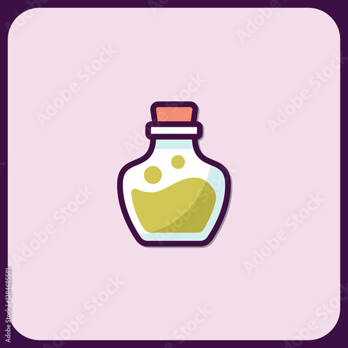 Enchanted Potion Bottle: Fantasy Icon Design