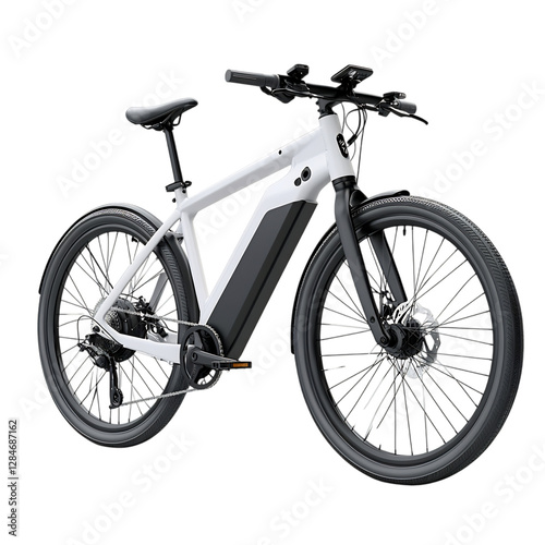 A Modern Eco Friendly Electric Bicycle Isolated on Transparent Background