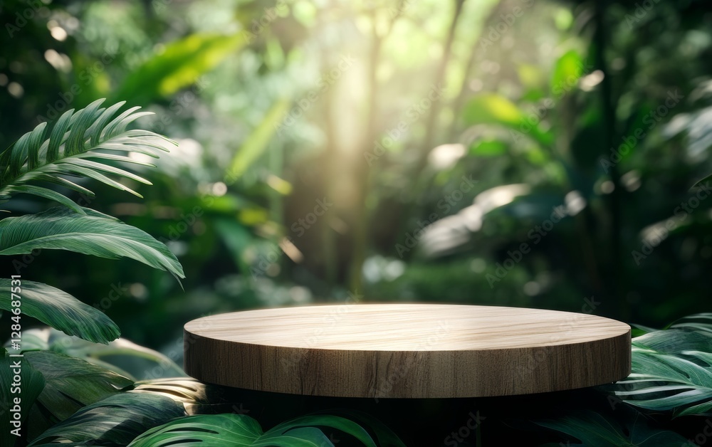 Wooden Platform Surrounded by Lush Green Foliage in a Tropical Forest During Daylight Wooden Platform Surrounded by Lush Green Foliage in a Tropical Forest During Daylight
