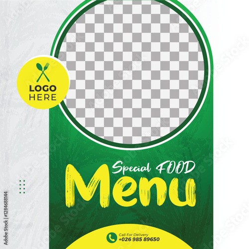 Juicy Burger Menu – Eye-Catching Social Media Post for Fast Food Promotions