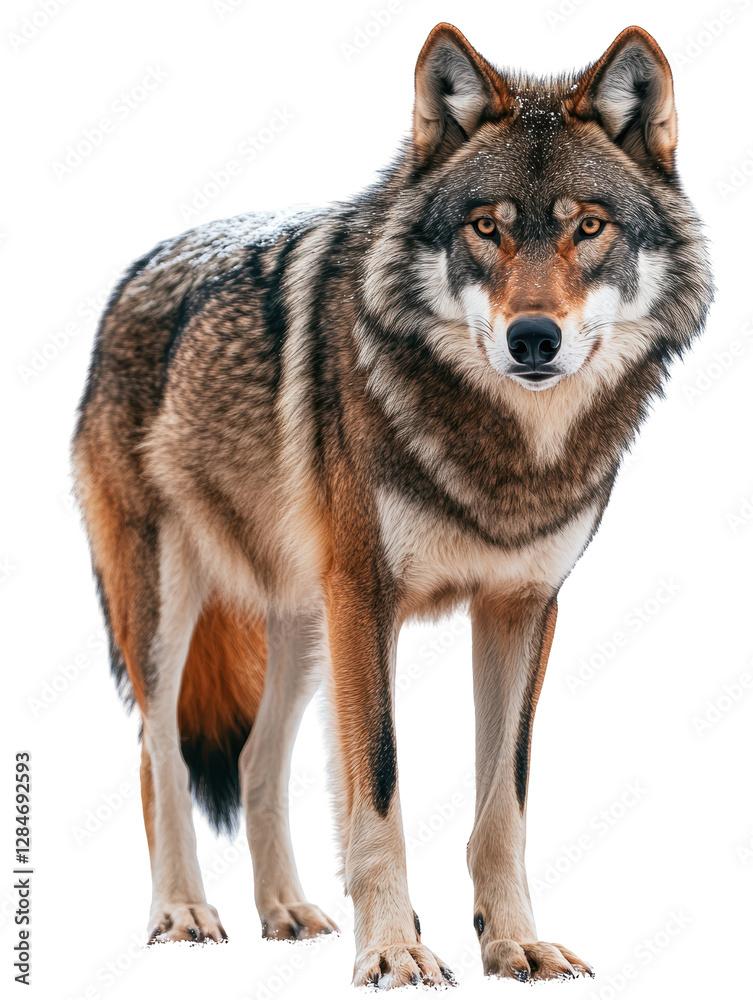 Isolated Wolf Staring Straight Isolated Wolf Staring Straight