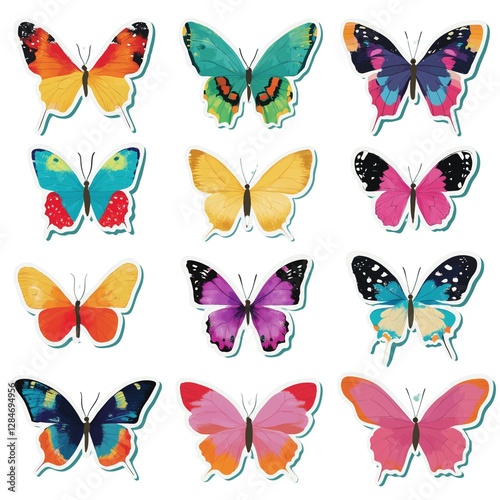 Wallpaper Mural Set of butterfly stickers Torontodigital.ca