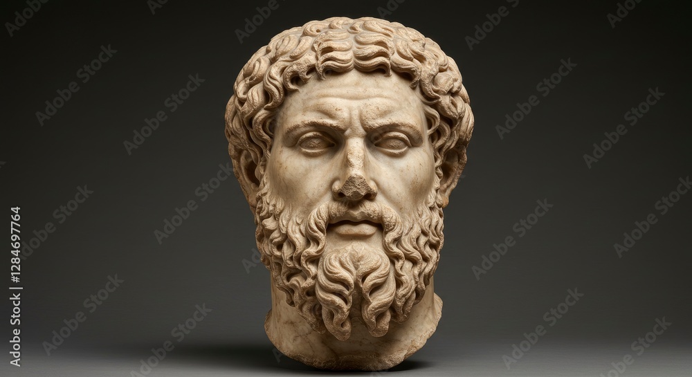 Marble Bust of Classical Philosopher or Roman Emperor with Beard Marble Bust of Classical Philosopher or Roman Emperor with Beard