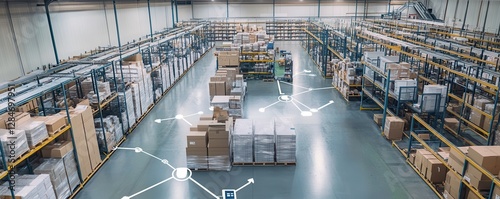 Automated high-tech warehouse with advanced inventory management system