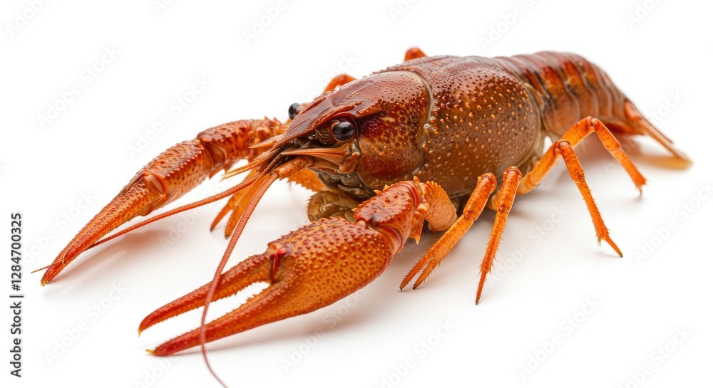 Crawfish Close Up on White Background Fresh Seafood Ready to Cook Crawfish Close Up on White Background Fresh Seafood Ready to Cook